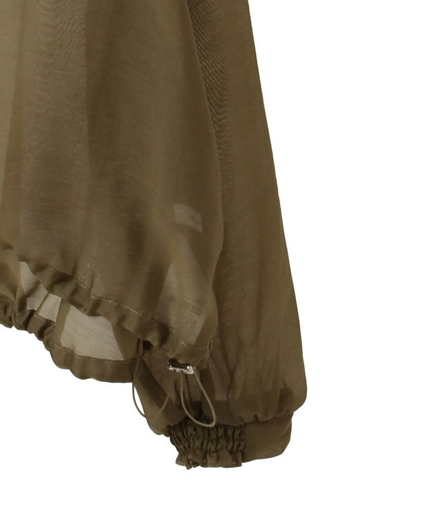 AMERICAN HOLIC ノーカラーシアーＺＩＰブルゾン Ecru