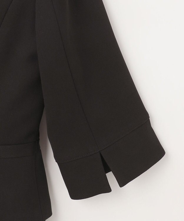 自由区 FORMAL 【前開きワンピース】ドビーボーダーリボン ジャケット+ワンピース ブラック系