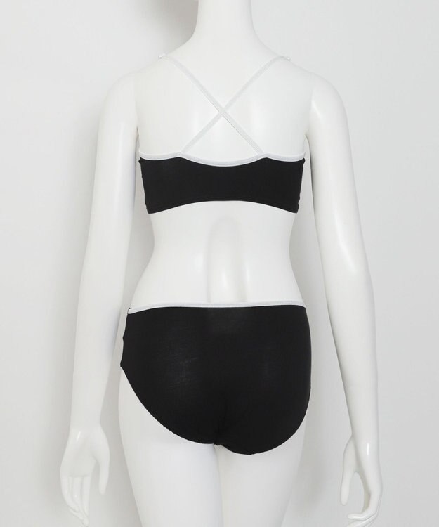 WEGO 【ブラトップ＆ショーツセット】Liliane　Ciel　フェザーラメ ブラック