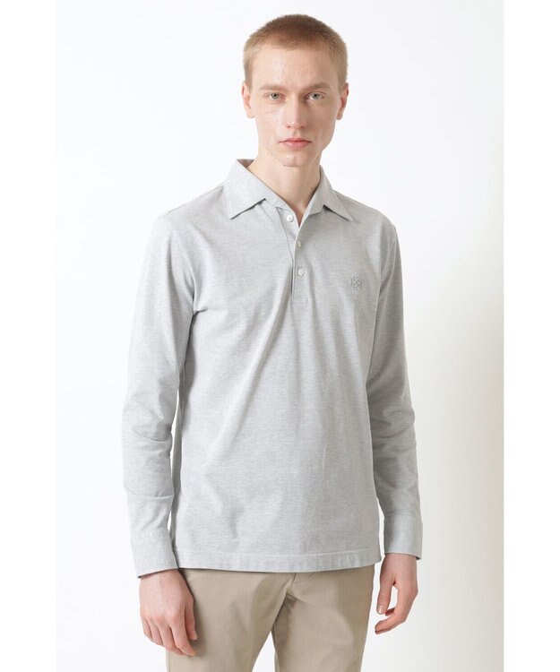 DAKS クールマックス シャンブレー ポロ シルバーグレー