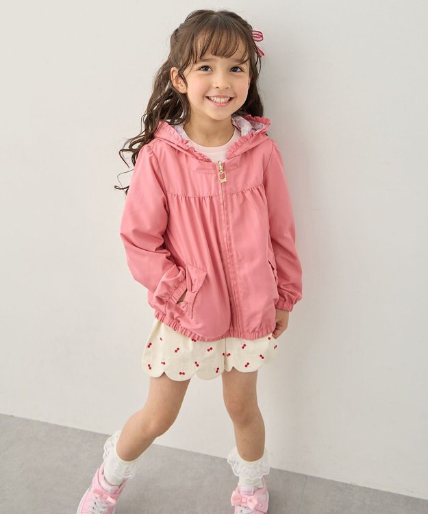 ANY KIDS 【フード取り外し/洗濯機可能】撥水加工リバーシブルゾン ピンク