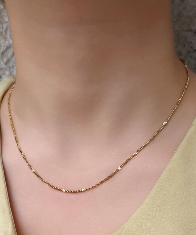 Phoebe 〈金属アレルギー対応〉ポイントチェーンステーションネックレス/ゴールド ゴールド