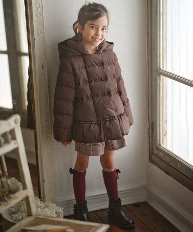 組曲 KIDS 【110-140㎝】Chocolat de check キュロット ワイン×オレンジ系4