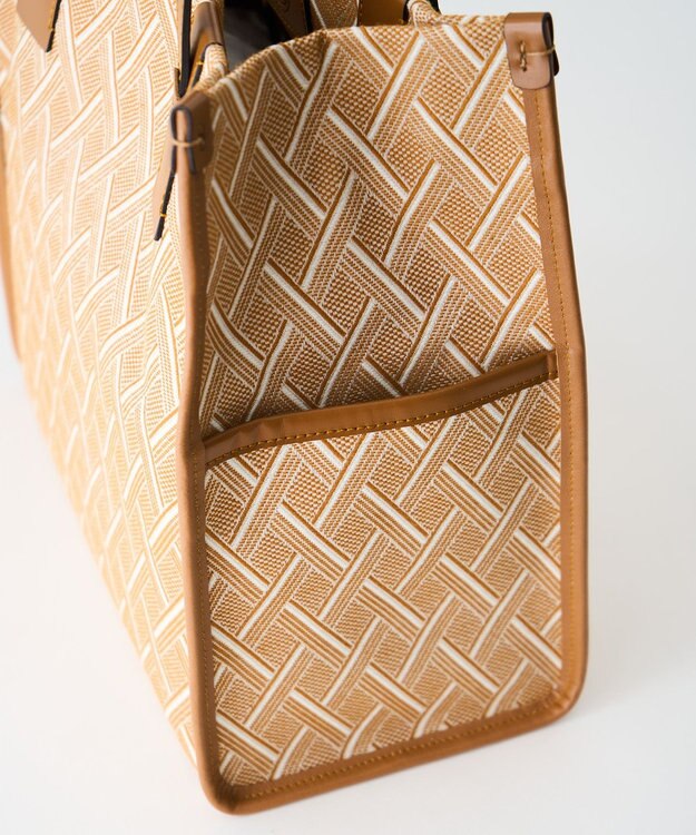 MIYABIYA LAQUOH クロス柄ジャガードトートバッグ S ベージュ