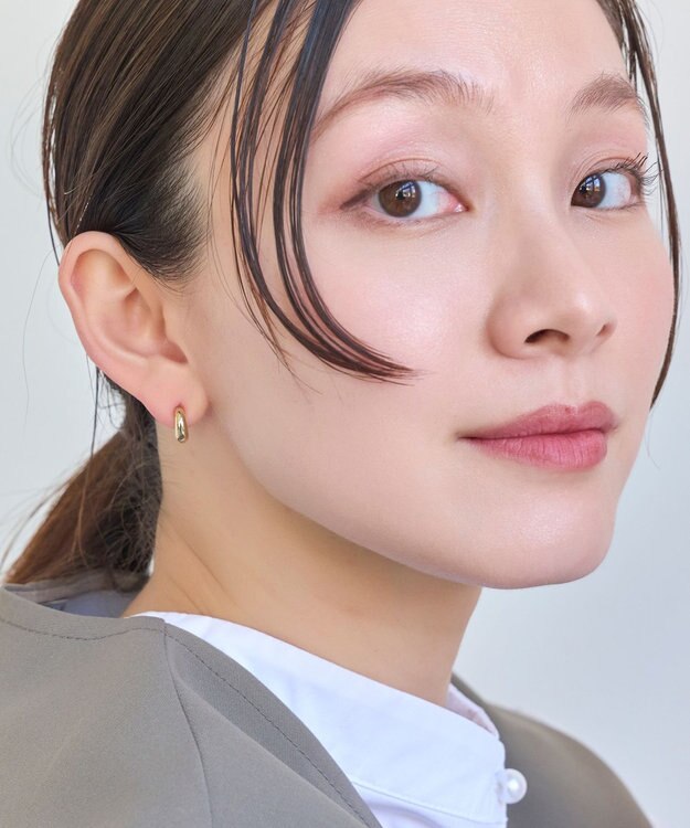 Phoebe 【金属アレルギー対応】シンプルフープスナップイヤリング　ゴールド ゴールド