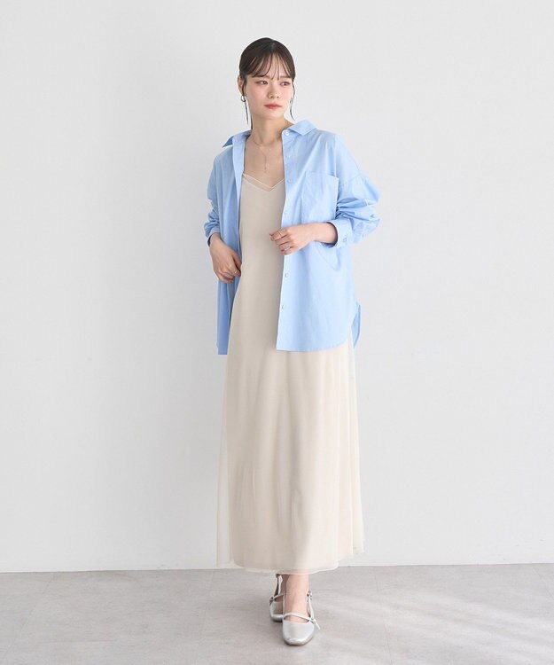 earth music&ecology バックツイストオーバーシャツ Sax