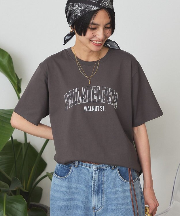 AMERICAN HOLIC 【マルチ機能】カレッジロゴＴシャツ Charcoal Gray