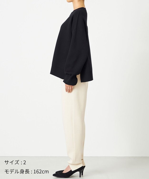 NAVE 【ReNAVE・洗える】スムースニット プルオーバー ブラック系