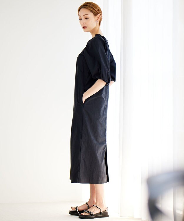 ICB 【洗える】 プルーフナイロンタフタ ワンピース ブラック系