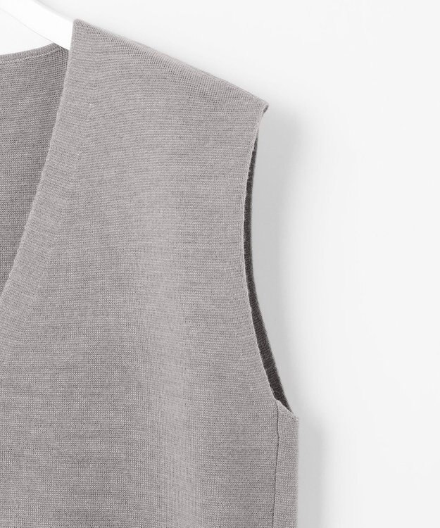自由区 S 【セットアップ対応・洗える】ウールミラノニット ベスト ライトグレー