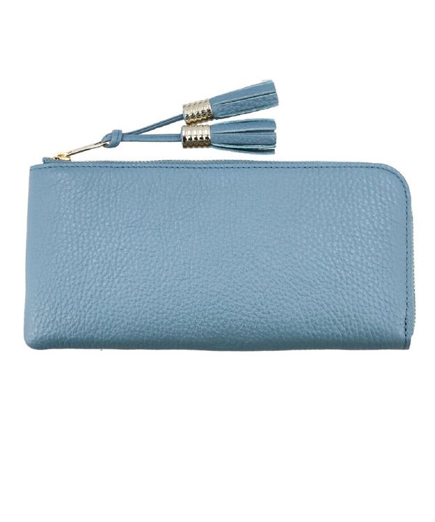 Atelier nuu 日本製 タッセルレザー loop ロングウォレットS スカイブルー