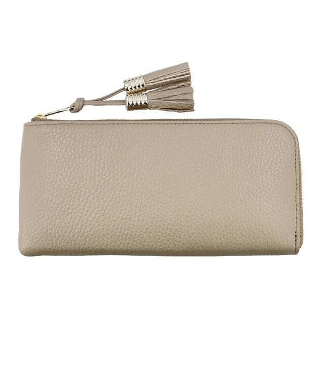 Atelier nuu 日本製 タッセルレザー loop ロングウォレットS グレージュ