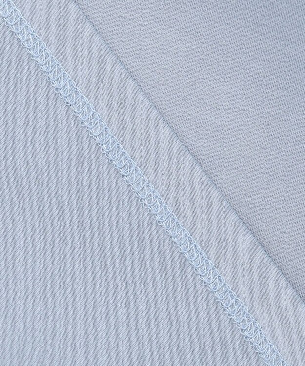 J.PRESS LADIES 【洗える・接触冷感】プレーティングジャージー バンドカラー カットソー スモーキーブルー系