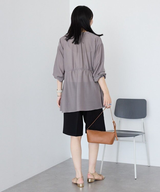 AMERICAN HOLIC シアーウエストドロストロングシャツ Gray Beige