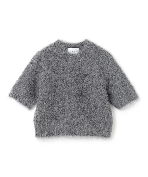 BEIGE， SENECA / アルパカウールショートシャギーニット Md.Gray