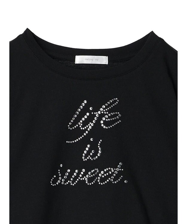 Green Parks ・ｓｗｉｎｇ　ｂｙ　ラインストーンロゴショートＴＥＥ Black