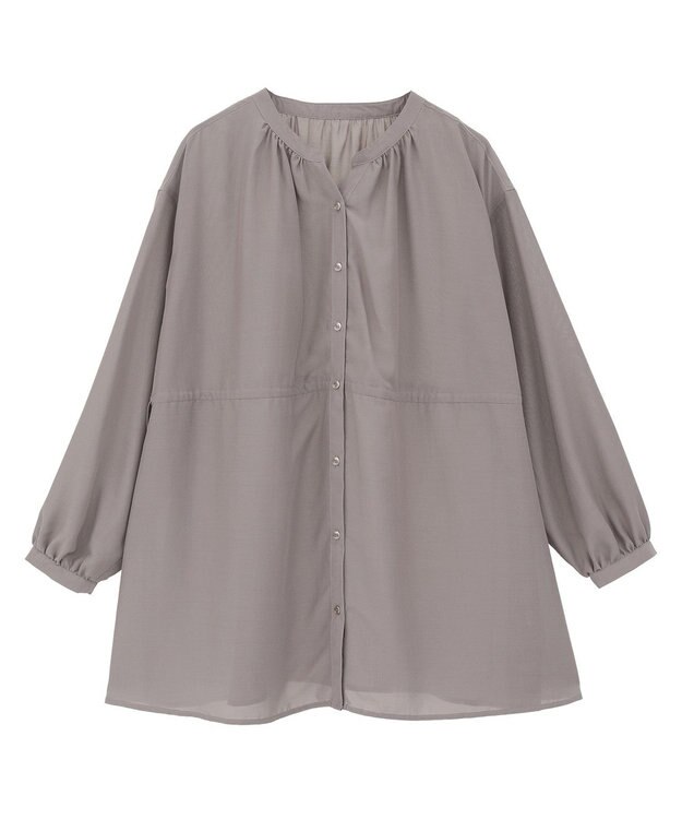 AMERICAN HOLIC シアーウエストドロストロングシャツ Gray Beige