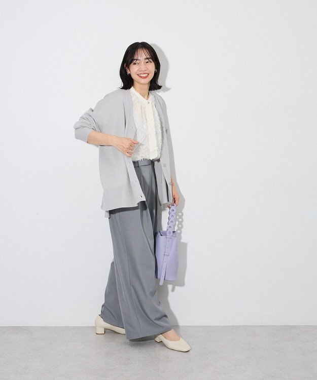 Green Parks ここちニットＶネックカーディガン Gray