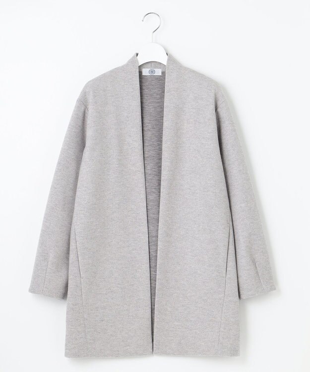 J.PRESS LADIES ニードルパンチ カーディガン ライトグレー系