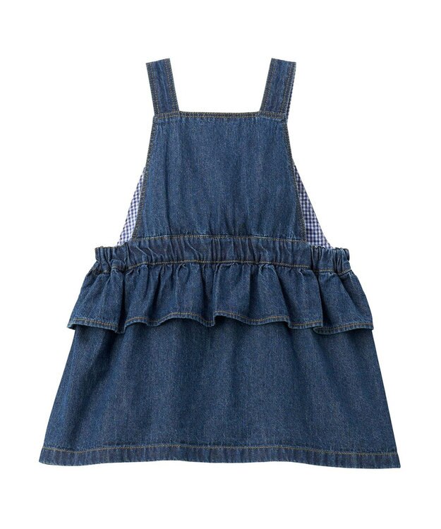 MIKI HOUSE HOT BISCUITS ワンポイントデニムジャンパースカート＆ワンポイントトレーナーギフトセット【BOX付き】 サーモンピンク