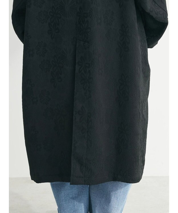 Green Parks ・ＥＬＥＮＣＡＲＥ　ＤＵＥ　ジャカードステンカラーコート Black