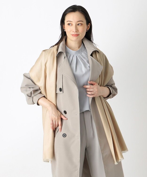 MOONBAT FURLA シルクカシミヤ無地ストール/幅55cm/UV/洗える ベージュ