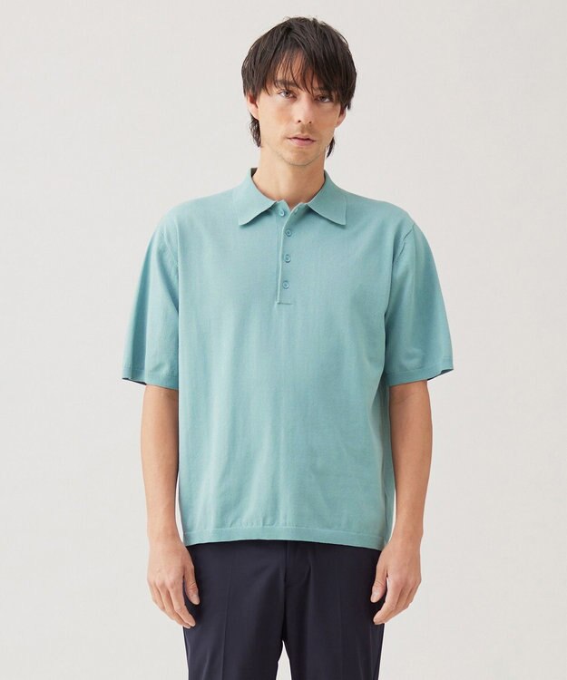 UNFILO MENS スゴ機能美 ニット ポロシャツ【ギフトにもおすすめ】 スモーキーグリーン