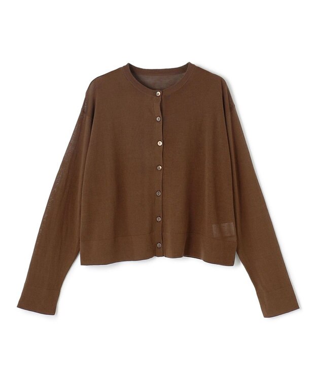 UNFILO L フロスティコットン  クロップド  カーディガン ブラウン