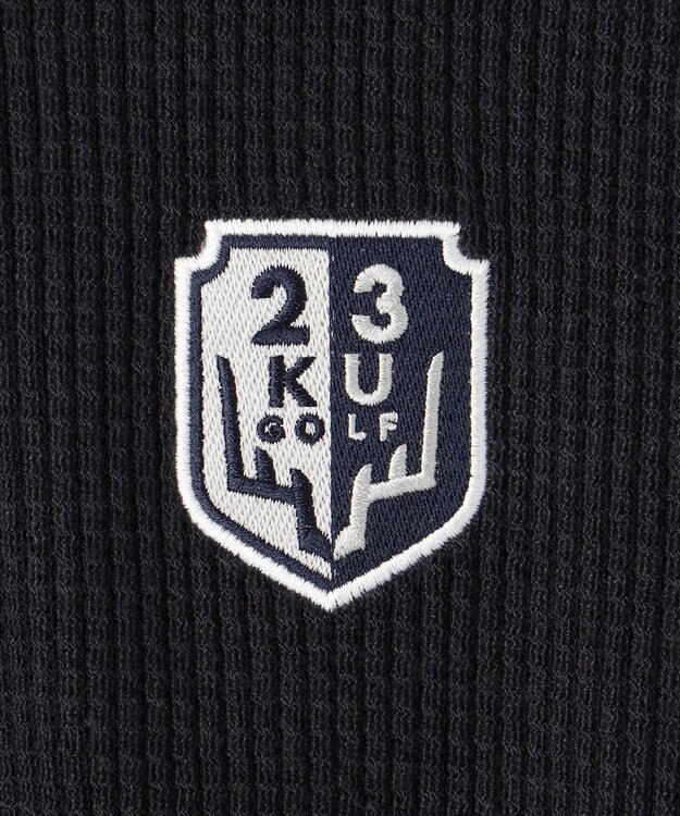23区GOLF 冬の定番トップス【MEN】【吸湿発熱】グランサーモワッフル モックネックシャツ ネイビー系