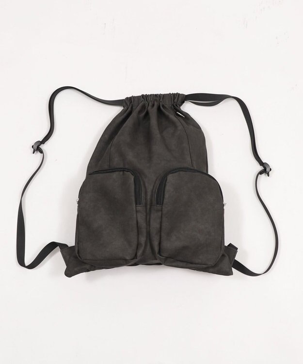 WEGO PUポケットデザインナップサック グレー