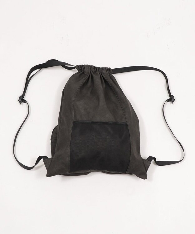 WEGO PUポケットデザインナップサック グレー