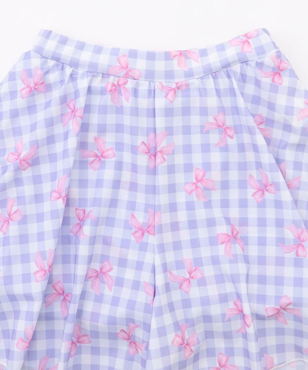 ANY KIDS 【UVカット】2WAYショルダーセパレート水着 ラベンダー×ラベンダーチェック