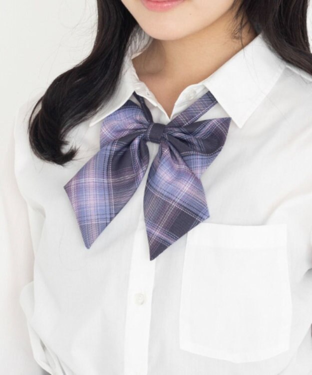 WEGO 【SCHOOLITEM】チェックスクールリボン パープルチェック2