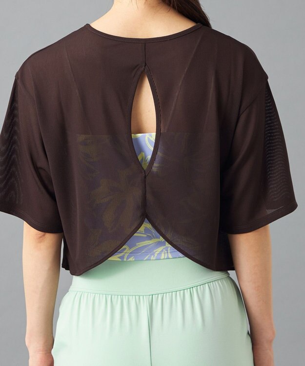 Chacott Chacott BALANCE シアーリブバックシャンTシャツ ダークブラウン