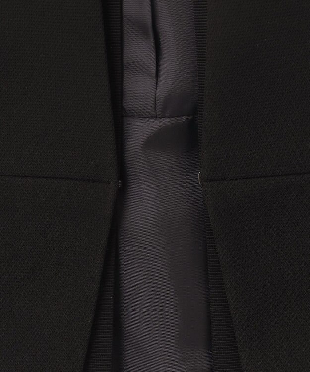 自由区 FORMAL 【前開きワンピース】ドビーボーダーリボン ジャケット+ワンピース ブラック系