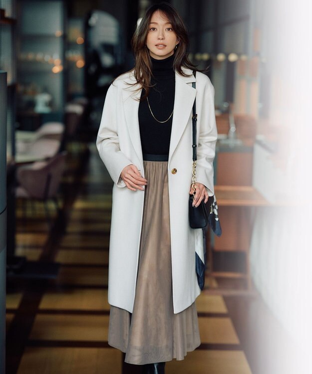 23区 【CLASSY.1月号掲載】ウーステッドウール タートルネック ニット ブラック系