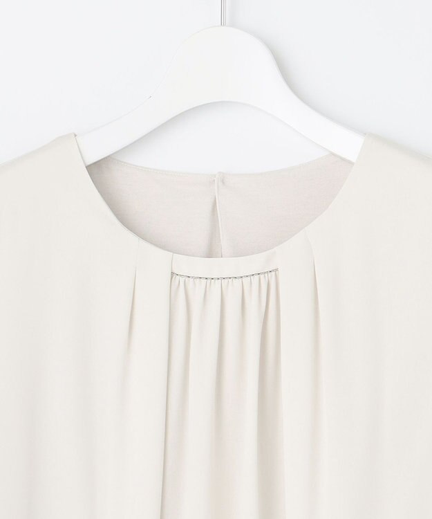 23区 L 【洗える】シルキーデシン ギャザー カットソー ベージュ系