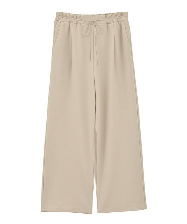 Green Parks 楽ちんリップルワイドパンツ Light Beige