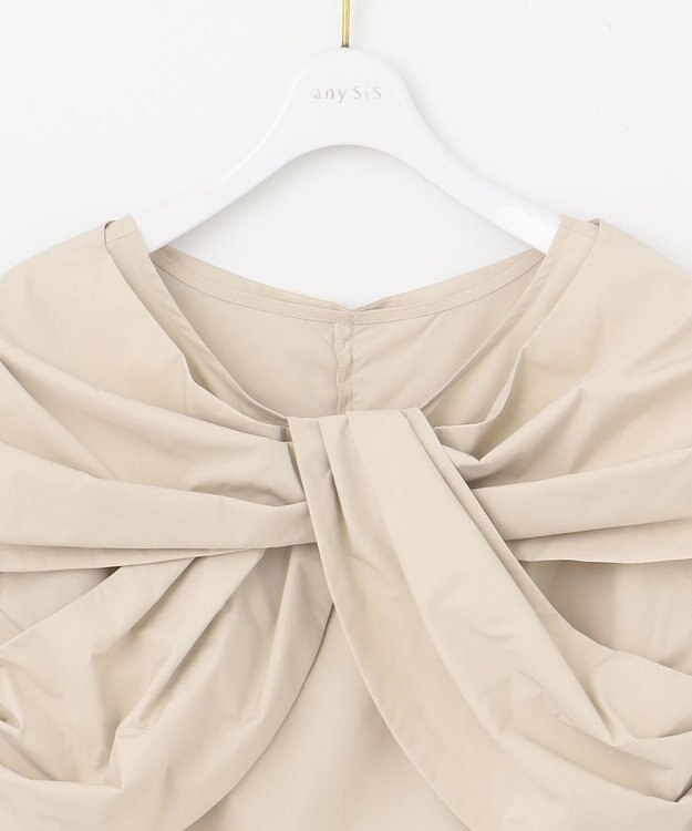 ANY SIS 【洗える】ツイストフロント ブラウス ベージュ