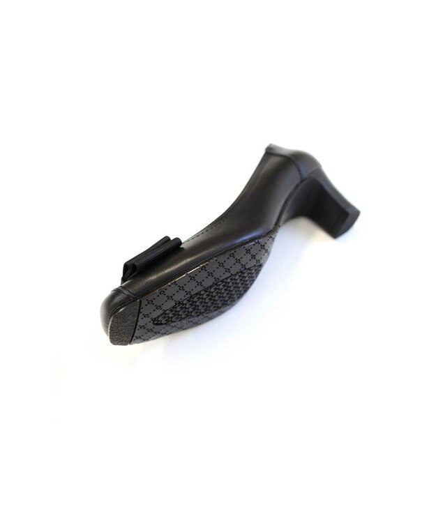 Pointer 日本製 リボンラウンドトゥパンプス ブラック