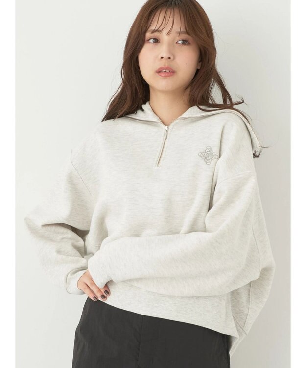 earth music&ecology ハーフＺＩＰ裏起毛プルオーバー Oatmeal