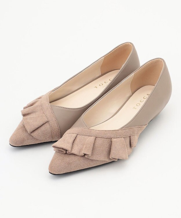 TOCCA 【大人百花掲載】【低反発クッション】FRILL PUMPS パンプス ベージュ系