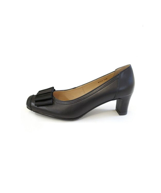 Pointer 日本製 リボンラウンドトゥパンプス ブラック