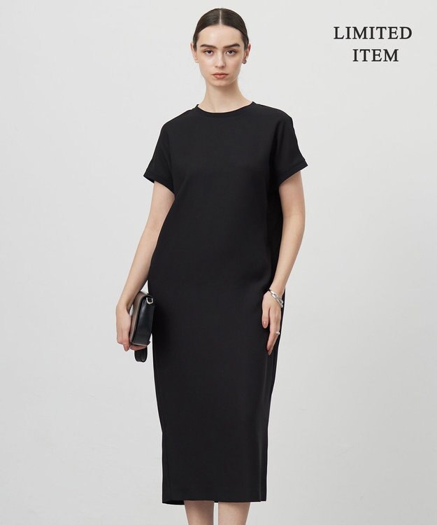 ICB L 【WEB限定・接触冷感・UVケア・速乾・防シワ・洗える】 FluidBackSatin  ワンピース ブラック系