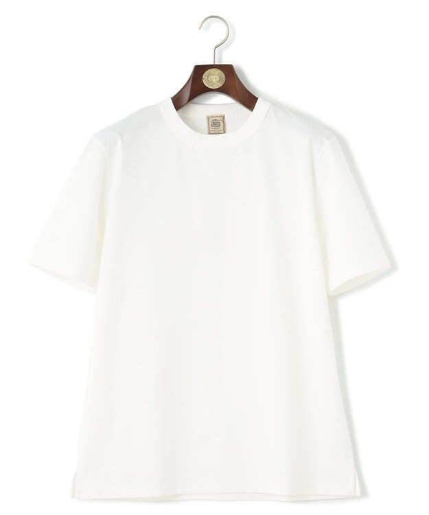 J.PRESS MEN シルクのような光沢感の上品Tシャツ【UVカット / 接触冷感 / 吸水速乾】【J.PRESS PREMIUM JERSEY】ポンチクルーネック Tシャツ ホワイト系