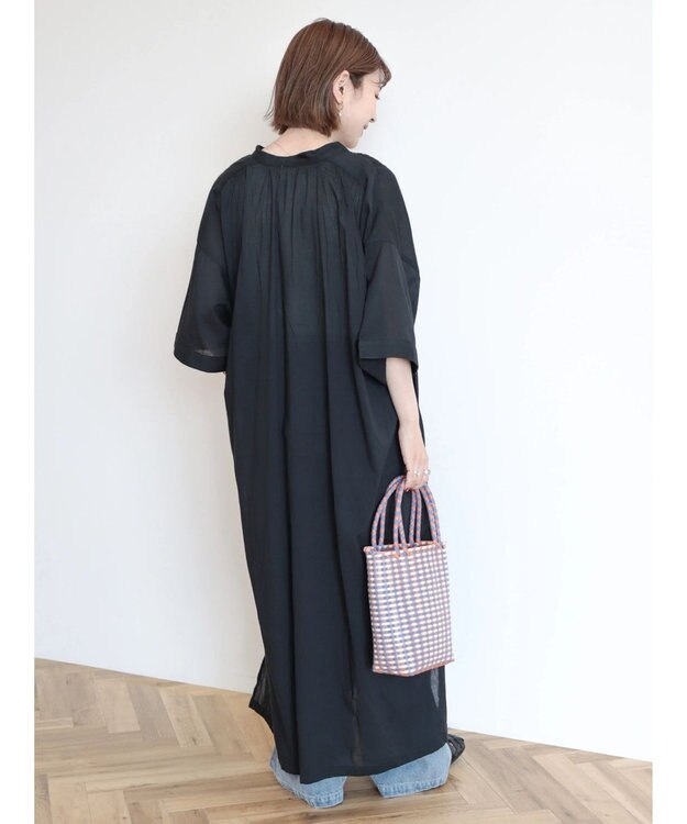 AMERICAN HOLIC ふんわりインドボイルロングワンピース Navy