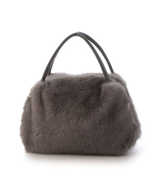 UNBILLION カシュカシュ cachecache / ミンク風エコファー2wayボックストート GY