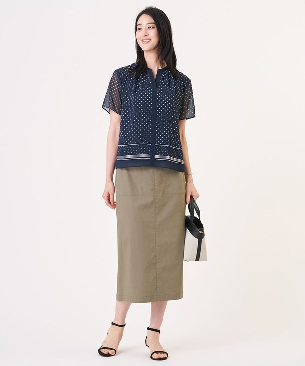 J.PRESS LADIES S パネルプリント スキッパー カットソー ネイビーベース系5