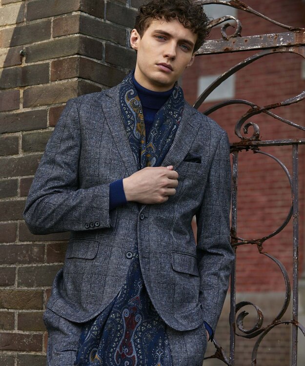 JOSEPH ABBOUD 【キングサイズ・ストレッチ】フランネルジャージ ジャケット ブラック系4