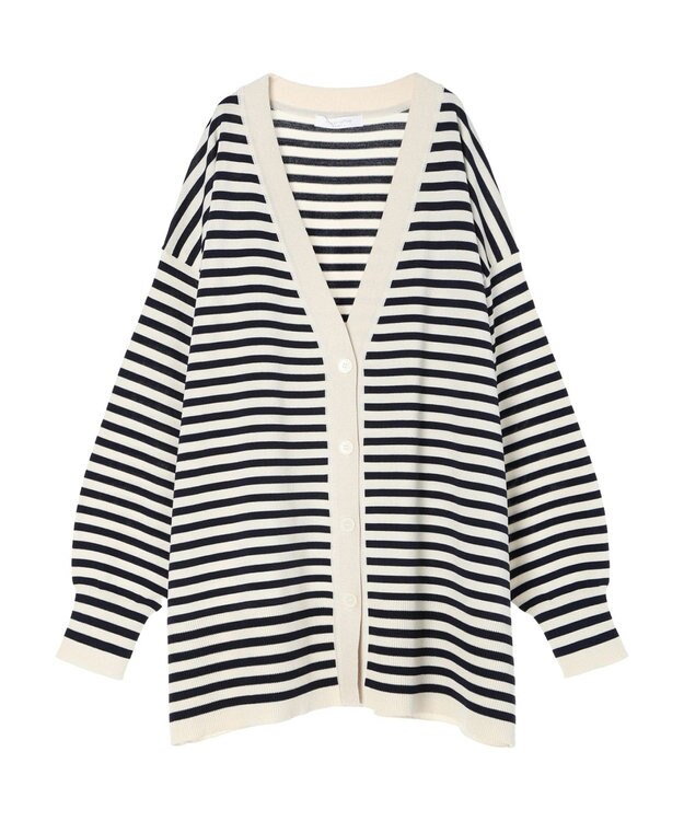 Green Parks 洗える　アソートミドル丈カーディガン Border